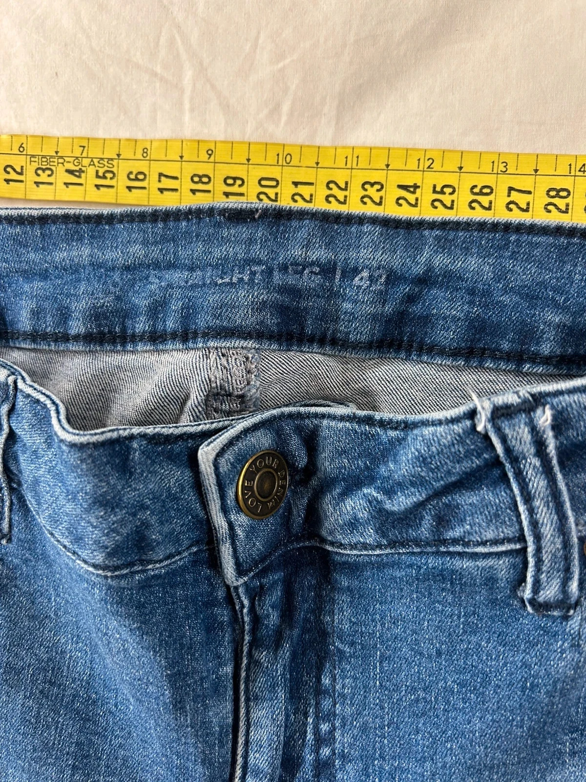 Uitlopende marineblauwe jeans vintage maat 42 – photo 10